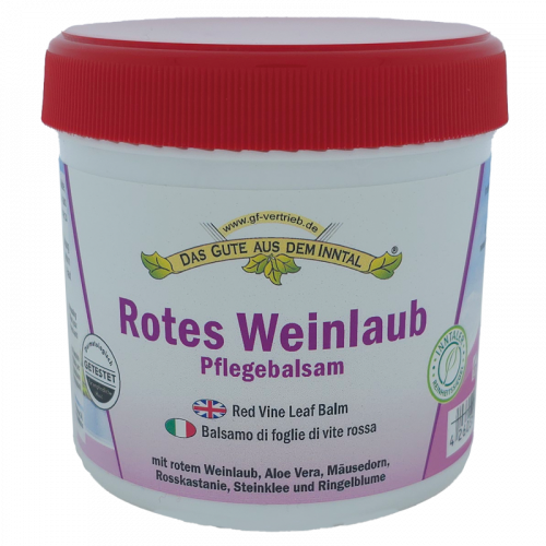 Rotes Weinlaub Pflegebalsam 200 und 500 ml